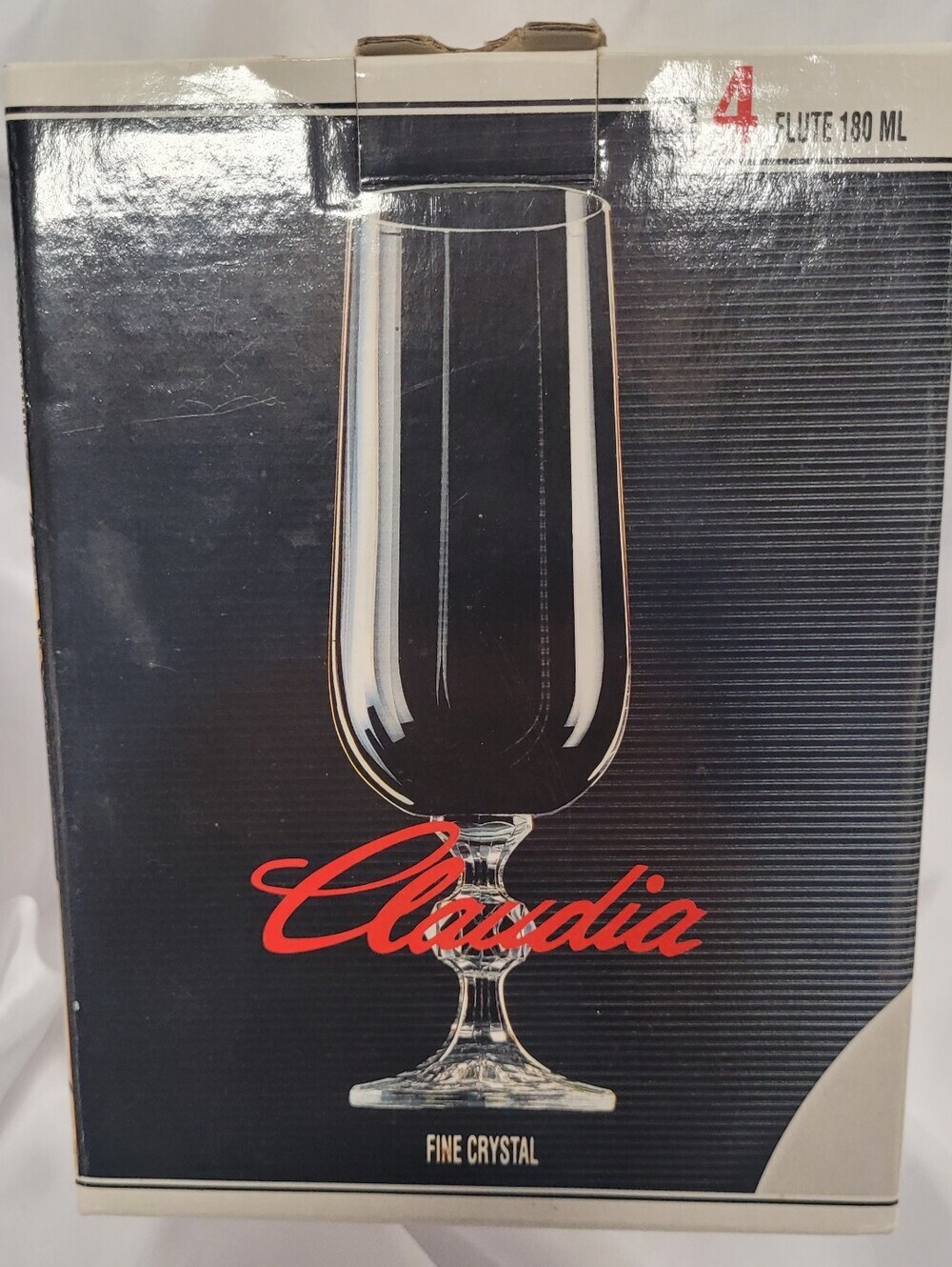 Bohemia Claudia Champagne Flutes Box Of 4 Fine Lead Crystal 180ml Vintage Glass